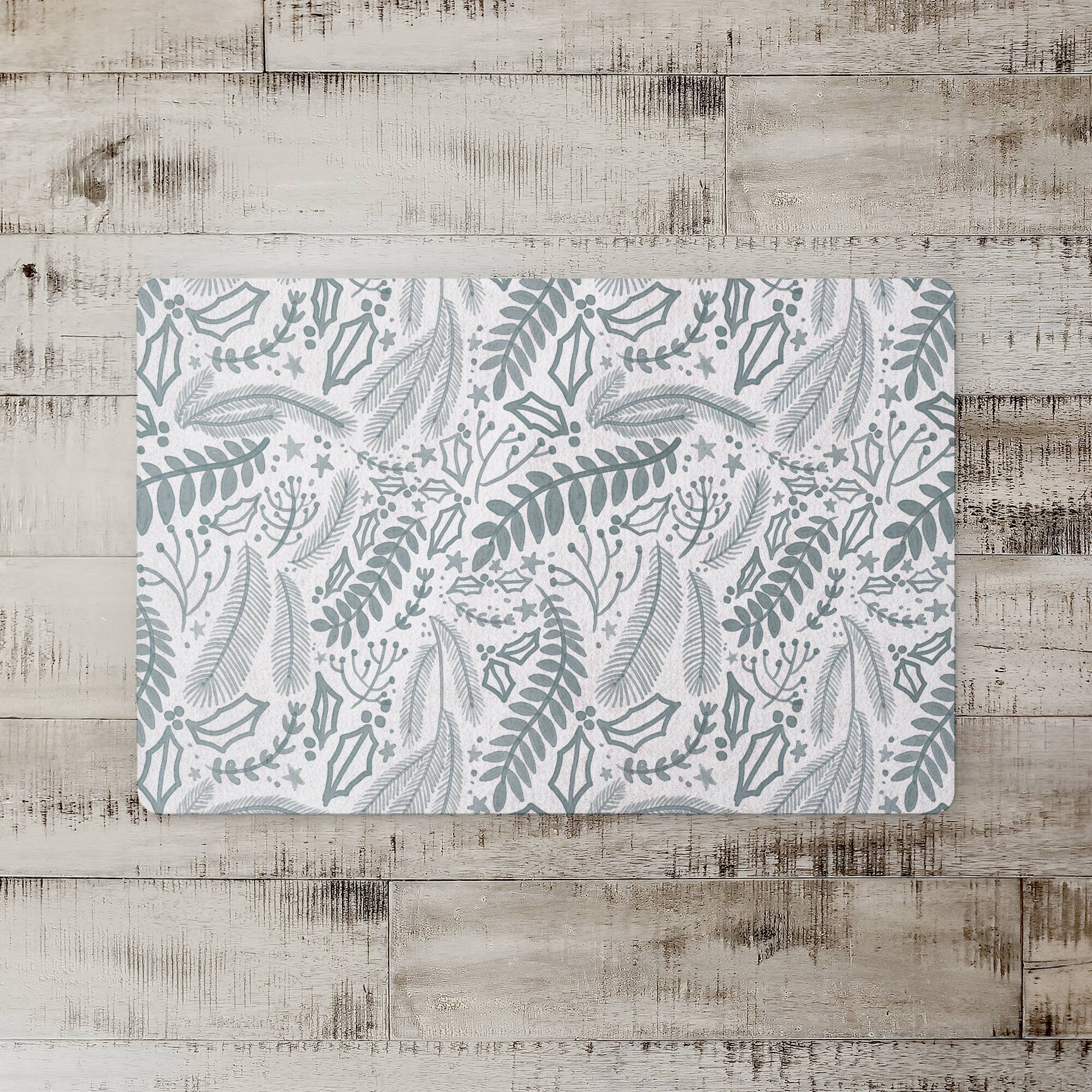 Green Winter Pattern 27" x 18" Floor Mat